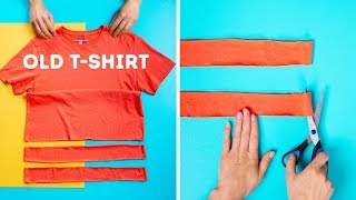 25 COOL TSHIRT LIFE HACKS AND DECOR IDEAS [upl. by Anivek]