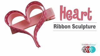 How to Make a Heart Ribbon Sculpture  TheRibbonRetreatcom [upl. by Hizar]