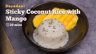 Mango sticky rice with coconut creamed បាយដំណើបស្វាយទុំ [upl. by Gilberto]