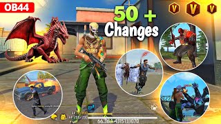 50 Changes in OB44 Update 😱  Zombie Mode  New Gun  New Character Secret Settings  Free Fire [upl. by Adnomar]