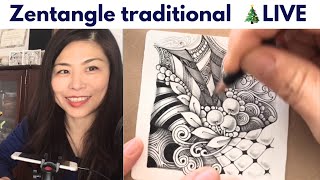 🇯🇵Zentangle traditional tileChristmas Instagram LIVE インスタグラム・クリスマスライブ・ゼンタングルトラディショナル🎄 [upl. by Lemkul898]