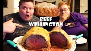 Homemade Beef Wellington Mukbang with my Brother Cooking and Eating [upl. by Bouchier]