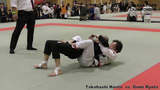 【第6回全日本柔術選手権決勝】Takahashi Kento vs Gomi RyotaMale Black Master 2 Light Feather [upl. by Anegal]