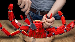 Lego COOKING Giant King Crab  Stop Motion Cooking ASMR [upl. by Countess842]