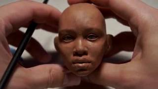 Sculpting the face for BallJointed Doll quotAmadiquot by LutsenkoDolls [upl. by Ennaillij364]