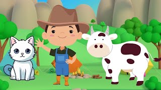 Farmyard Fun Farmer in the Dell  Kids Song with Animals  Nursery Rhymes🚜🎶🐮 [upl. by Paske]