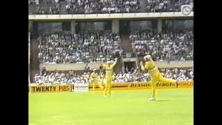 Big Merv Merv Hughes pulls in a beauty to dismiss Athula Samarasakera Aust vs SL MCG ODI 198990 [upl. by Eniamreg]