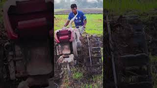 Farmer driving mini agriculture tractor for plowing farmland 1687 shorts agriculture farmer [upl. by Llertnahs343]