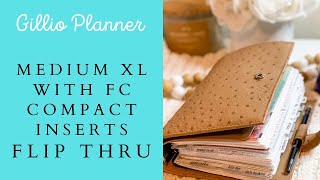 July Planner Flip Through Gillio XL Macchiato Ostrich with Franklin Covey Compact Inserts [upl. by Hulbig]