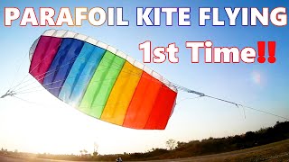 parafoil stunt kite flying first time [upl. by Utta221]