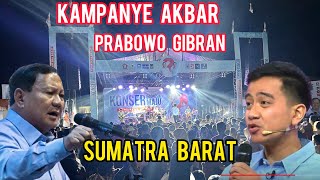 KAMPANYE PRABOWO GIBRAN❗️KONSER INDONESIA MAJU 19 KOTAKABUPATEN SUMATRA BARAT DI LUBUK BASUNG AGAM [upl. by Delano]