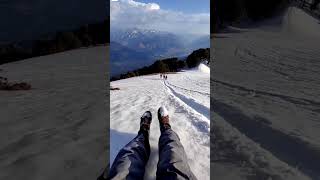 Fun Moment ✌snow sliding snow snowride mountains travel adventure viral trending viralvideos [upl. by Creight]