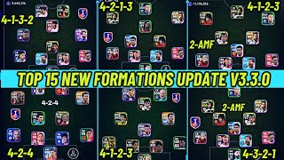 Top 15 New Formations Update With Playstyle Guides efootball 2024 🔥  4132 is back 🥵🚀 [upl. by Nonie]