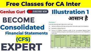 Illustration 1Consolidated Financial Statements CFS Advance Accounts CA Inter  Genius Gurl [upl. by Elenahc]