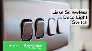 Lisse Screwless Decorative Light Switch amp Switched and Unswitched Sockets  Schneider Electric [upl. by Eekram]