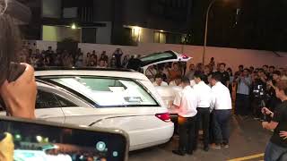 Aloysius Pangs casket arrives at MacPherson where the wake is being held [upl. by Nylla871]