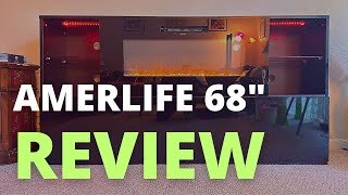 Amerlife 68quot Fireplace TV Stand with 40quot Fireplace Review  LARGE Fireplace TV Stand with LED Lights [upl. by Andres141]