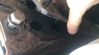 repairing RUSTED “car frame” unibody welding steel plates on [upl. by Jordanna]