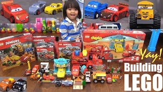 Disney CARS 3 Lego Sets Lego Juniors and Lego Duplo New Disney Cars 3 Characters Building Lego [upl. by Ahsrats891]