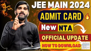 JEE Main 2024 Admit Card 🔥✅🚨  JEE Mains Admit Card 2024 How to Download JEE Main 2024 Admit Card [upl. by Dippold918]