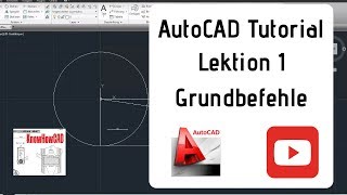 AutoCAD 2D Tutorial Deutsch Lektion 1 Grundbefehle [upl. by Anayad985]