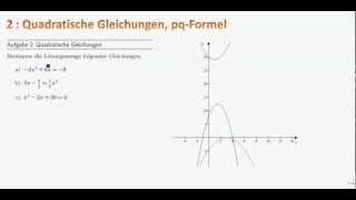 Gleichungen lösen 21  Quadratische Gleichungen pqFormel [upl. by Na]