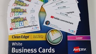 How to Print Business Cards at Home DEMO amp REVIEW Avery Clean Edge Business Cards [upl. by Squire]