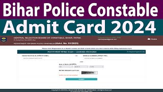 bihar police admit card 2024 kaise download kare bihar police admit card 2024 [upl. by Enrica334]