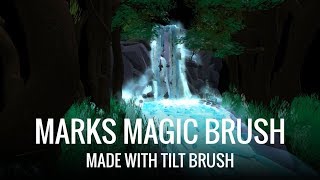 Moonlit Forest Waterfall  VR Tilt Brush Art [upl. by Aisinoid]