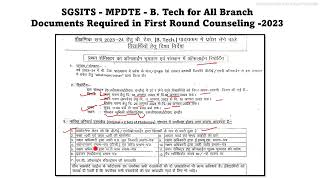 BTech Reporting Documents List  SGSITS College Indore [upl. by Evreh]