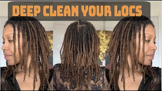 Clarifying Shampoo on Locs  Deep Clean [upl. by Rema]