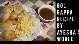 pani puri recipe Gol gappa recipe by Ayeshas world❤❤ [upl. by Orsa]