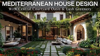 A Beautiful Mediterranean House With Central Courtyard Oasis and Lush Greenery [upl. by Starlene394]