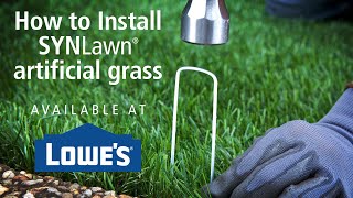 How to install SYNLawn artificial grass available at Lowes Home Improvement [upl. by Nichol]