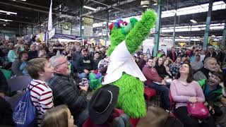 Phillie Phanatic visits the 2019 Pa Farm Show [upl. by Akinas]