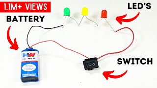 How to Connect Multiple LEDs with 9V Battery Switch in Series Connection  Simple Electric Circuit [upl. by Notyard171]