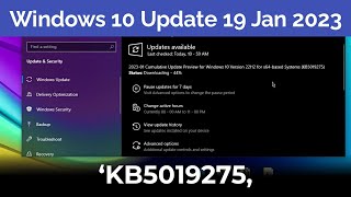 Windows 10 Optional Quality Update KB5019275  19 January 2023  Download amp Install 22H2 190452546 [upl. by Stavro496]