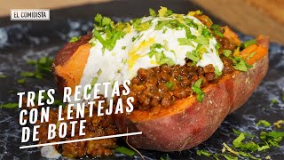 Bueno sano y barato tres recetas fáciles con lentejas de bote  EL COMIDISTA [upl. by Aihsoek513]