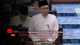 LIVE Parlimen Belanjawan 2024 Malaysia Madani [upl. by Kimon]