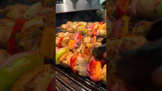 chicken kabobs anyone 😍 cookingathome foodblogger cookingvideo healthyfood [upl. by Nnylrahc]