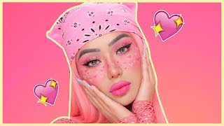 ♡ VALENTINES DAY HEART FRECKLES MAKEUP TUTORIAL ♡ [upl. by Mcmath371]