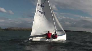 Albacore 7982 upwind sailing on a windy day [upl. by Lou]