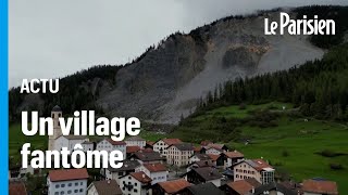 Menacé par un éboulement imminent un village en Suisse contraint dévacuer ses habitants [upl. by Albric]