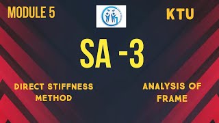 DIRECT STIFFNESS METHOD  ANALYSIS OF FRAME  KTU  SA3  PROCEDURE [upl. by Brocky]