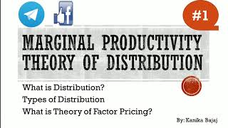 Marginal Productivity Theory of DistributionTheory of Factor Pricing  Distribution  Part1  EK [upl. by Ssew974]