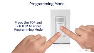 How to program the settings on the Leviton Decora Motion Sensor light switch [upl. by Amalbena753]