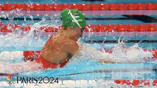 Tatjana Smith brings South Africa gold in tight womens 100m breaststroke final  Paris Olympics [upl. by Caryl]