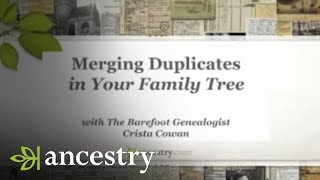 Merging Duplicates In Your Family Tree  Ancestry [upl. by Llekram]