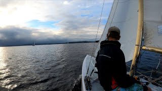 Sailing a Soling  Low Wind Spinnaker [upl. by Ahsiekyt]