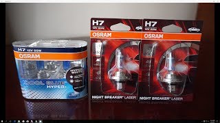 OSRAM Cool Blue Hyper vs Nightbreaker LASER [upl. by Novad]